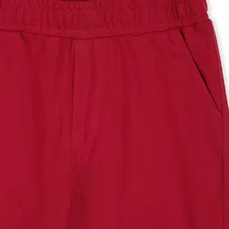 ALAN JONES Cotton Blend Knit California Text Printed Shorts - Red image 4