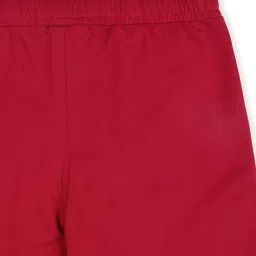 ALAN JONES Cotton Blend Knit California Text Printed Shorts - Red image 5