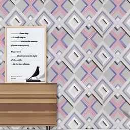 INDIAN ROYALS White & Grey Geometric Design Printed Self-Adhesive & Durable Wall Sticker-image-15