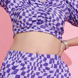 SELVIA Purple Printed Co-ord Set image 4