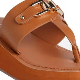 Aldo Women's Brown Thong Wedges image 4