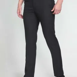 Arrow Black Regular Fit Self Pattern Trousers image 4
