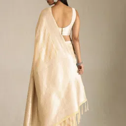 Soch Beige Tussar Woven Design Saree With Stitched Blouse image 2