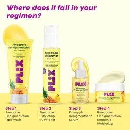 PLIX THE PLANT FIX Pineapple De-Pigmentation Facewash, Serum, Moisturizer & Toner Combo image 2