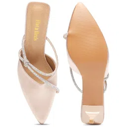 Flat N Heels Women's Beige Mule Stilettos image 4