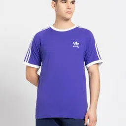 Adidas Originals Purple Regular Fit 3 Striped Cotton T-Shirt-image-39