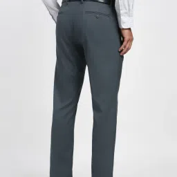 Peter England Grey Slim Fit Texture Trousers image 2