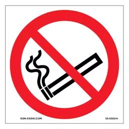 SUNSIGNS No Smoking Signage Size 80x80 mm HP Print + Vinyl + Sun Board, SS0244-picture-24