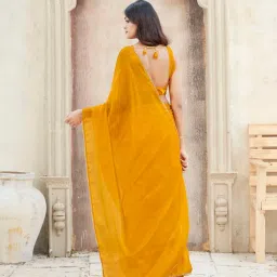 Tikhi Imli Yellow Solid Ready To Wear Saree with Unstitched Blouse image 2