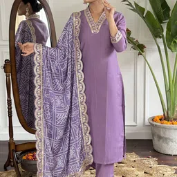 JAPNAAM Women Embroidered Regular Straight Calf Length Sequinned Kurta Sets-picture-29
