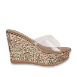 Catwalk Women's Metallic Casual Wedges image 2