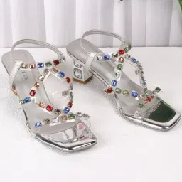 Metro Women's Silver Sling Back Sandals-picture-10