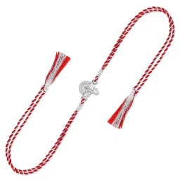 Ornate Jewels 925 Silver American Diamond Lord Ganesha Thread Rakhi for Brother with Roli Chawal image 2