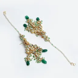 Dugran By Dugristyle Multi Dangler Earrings with Kundan & Pearls for Women image 4