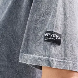 Styli Grey Cotton Textured Oversized T-Shirt image 4