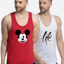 Friskers Multi Cotton Slim Fit Printed Vest - Pack of 2-picture-25