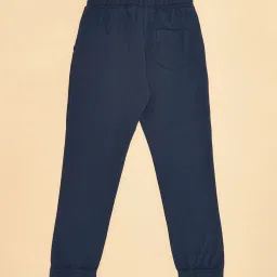 Pantaloons Junior Cobalt Blue Printed Cotton Regular Fit Trackpants image 2