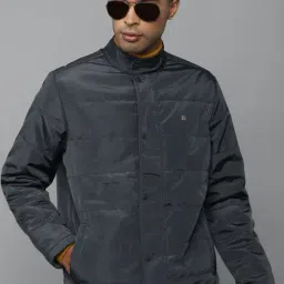 allen solly Men Grey Textured Full Sleeves Casual Jacket-picture-14