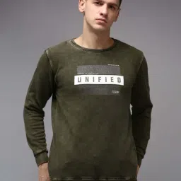 showoffff Showoff Olive Cotton Regular Fit Printed Sweatshirt-picture-42