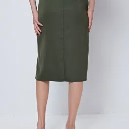 Cover Story Olive Below Knee Skirt image 2