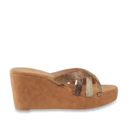 Mochi Women's Antic Gold Casual Wedges-picture-13