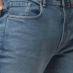 People by Pantaloons Indigo Blue Cotton Slim Fit Jeans image 4