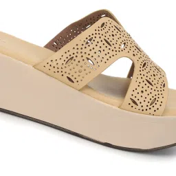 Yoho Women's Beige Casual Wedges image 4