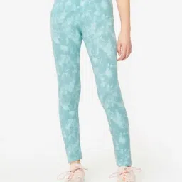 Decathlon Girls Blue Cotton Leggings-image-0