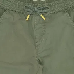 Pantaloons Junior Kids Deep Olive Cotton Solid Shorts image 2