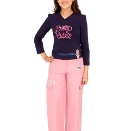 Cutecumber Kids Navy Embellished Full Sleeves Top image 4