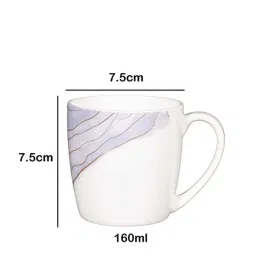 Femora Fine White & Blue Bone China Cup (0.16 L) - Set of 6 image 4