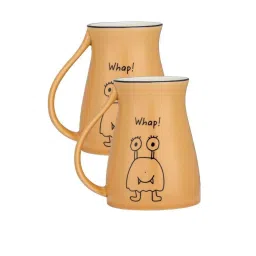Clay Craft Fine Ceramic Jumble Printed Milk/Tea/Coffee Mugs - 2 Piece - 350 ml each - For Home/Office/Gifting Purpose image 4