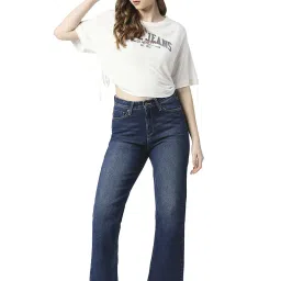 Pepe Jeans Blue Cotton High Rise Straight Jeans image 4