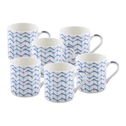 Goodhomes Blue & White Bone China Tea Cups (220 ml) - Set of 6 image 4