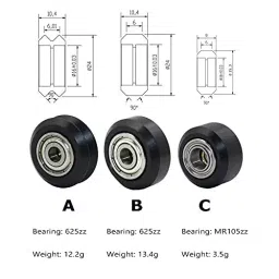 Protomont Open Builds POM Plastic Wheel with 105 zz Bearing (Pack of 4 ), PR_89 image 4