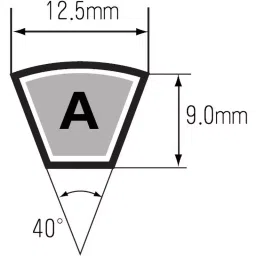 Mitsuboshi 73 inch 40° Offset Angle Rubber V Belt A Type Red Label, RA73 image 2