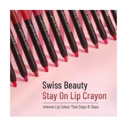 SWISS BEAUTY Non Transfer Matte Crayon Lipstick Mauve On - 3.5 gm image 3