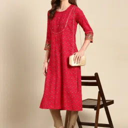 showoffff SHOWOFF Red Printed Kurta image 4
