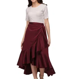 Smarty Pants Maroon Below Knee Skirt image 4
