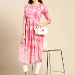 showoffff SHOWOFF Pink Floral Print Kurta image 4