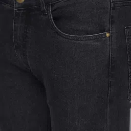 Allen cooper Black Regular Fit Lightly Washed Jeans image 4