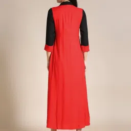 MADHURAM Red Rayon Solid Kurti image 2