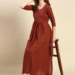 showoffff SHOWOFF Brown Embellished Kurta image 4