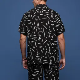 showoffff Showoff Black Cotton Relaxed Fit Printed Co-Ord Set image 2