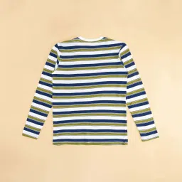 Pantaloons Junior Multicolor Cotton Striped Full Sleeves T-Shirt image 4