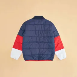 Pantaloons Junior Navy & Red Color Block Full Sleeves Jacket image 4