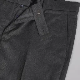 AD by Arvind Grey Slim Fit Flat Front Trousers image 4