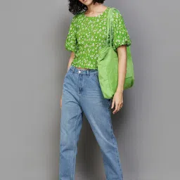 Ginger by Lifestyle Green Floral Print Crop Top image 4