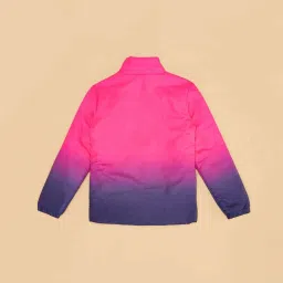 YU by Pantaloons Kids Pink & Navy Color Block Full Sleeves Jacket image 4