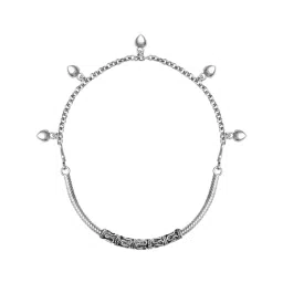 AVNI by GIVA 92.5 Sterling Silver Oxidized Heart Charm Bracelet for Women image 4